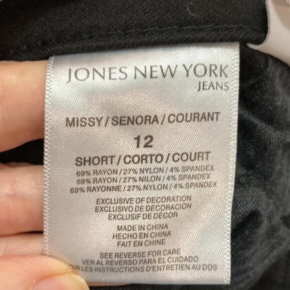 JONES New York Black Lexington Straight Super Soft Trousers sz large - Picture 11 of 11